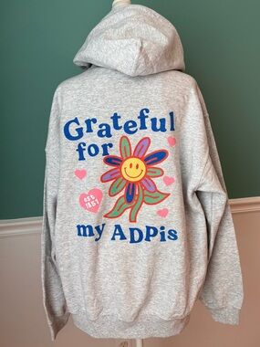 Alpha Delta Pi ADPi Hoodie Large Grateful For My ADPis Graphic Sweatshirt Large